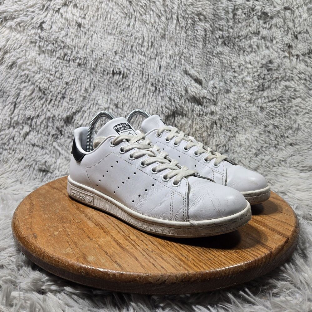 Adidas Stan Smith Shoe Sneakers Women Size 8 White Leather Lace Up Casual BY8965